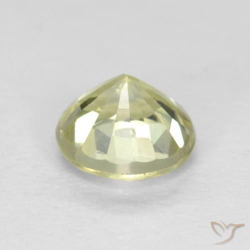 Granato grossularite Giallo chiaro naturale da 0.56 ct, Rotondo, VS