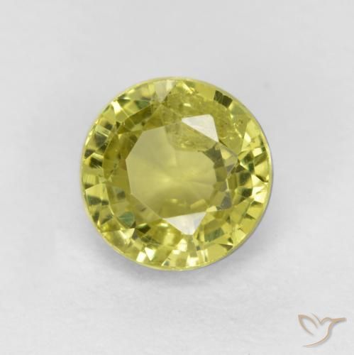 0.54ct Naturale Giallo verdastro Granato grossularite, Rotondo, VS-SI