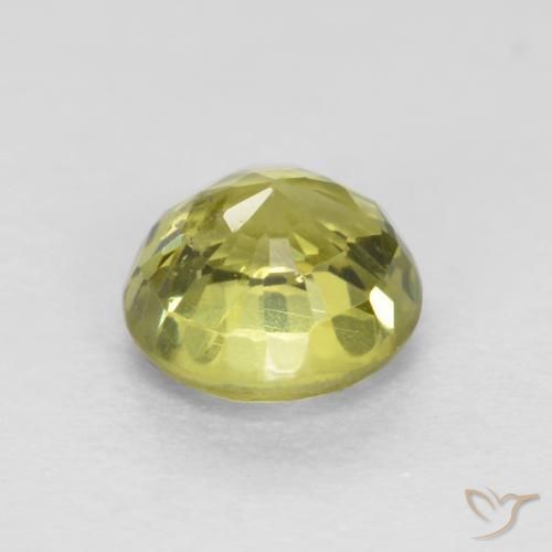 Granato grossularite Giallo verdastro naturale da 0.54 ct, Rotondo, VS-SI