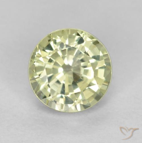 0.63ct Naturale Giallo chiaro Granato grossularite, Rotondo, VVS-VS