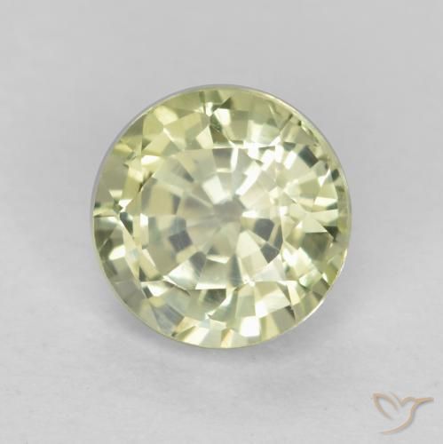 Granato grossularite Giallo chiaro naturale da 0.63 ct, Rotondo, VVS-VS