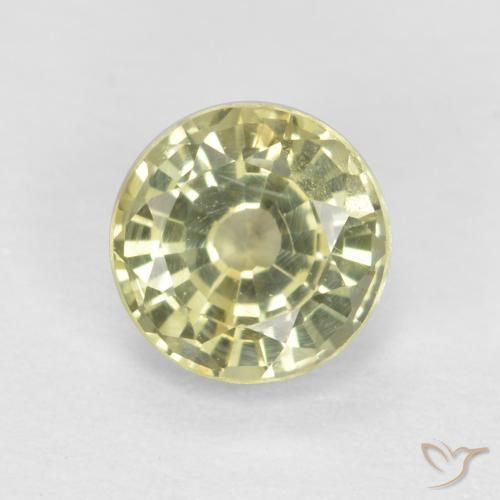 0.59ct Naturale Giallo medio Granato grossularite, Rotondo, VS-SI