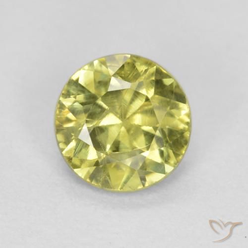 0.48ct Naturale Giallo chiaro verdastro Granato grossularite, Rotondo, VS-SI