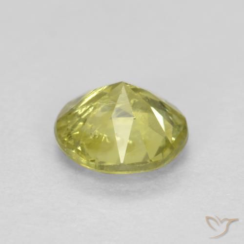 Granato grossularite Giallo chiaro verdastro naturale da 0.48 ct, Rotondo, VS-SI