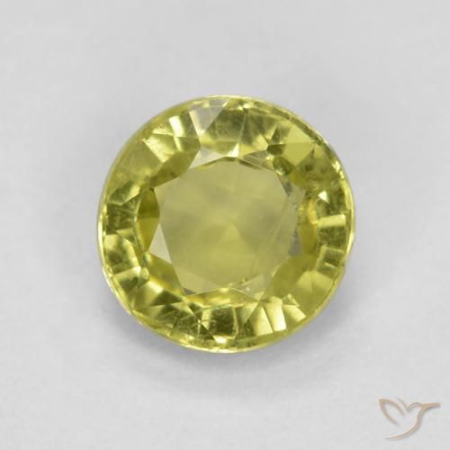 0.54ct Naturale Giallo chiaro Granato grossularite, Rotondo, VS-SI