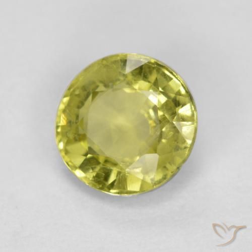Granato grossularite Giallo chiaro naturale da 0.54 ct, Rotondo, VS-SI