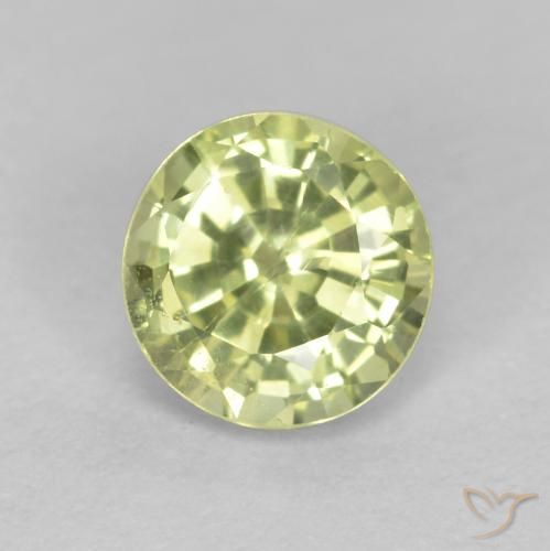 0.55ct Naturale Giallo chiaro verdastro Granato grossularite, Rotondo, VS
