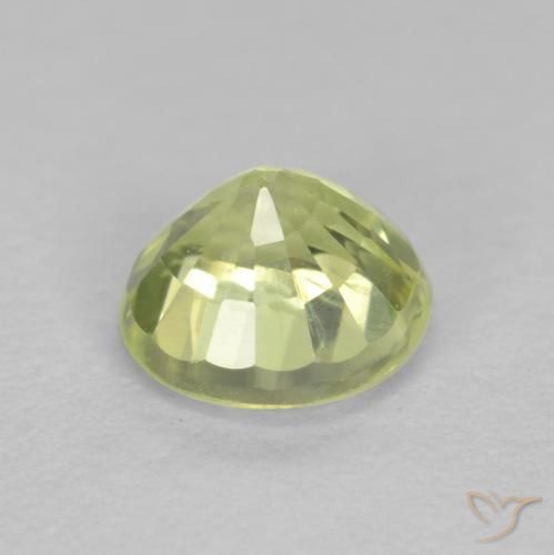Granato grossularite Giallo chiaro verdastro naturale da 0.55 ct, Rotondo, VS