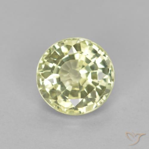0.54ct Naturale Giallo chiaro verdastro Granato grossularite, Rotondo, VS