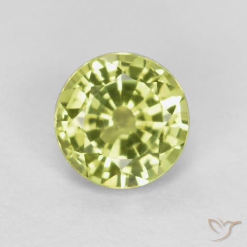 0.46ct Naturale Giallo Limone Chiaro Granato grossularite, Rotondo, VS