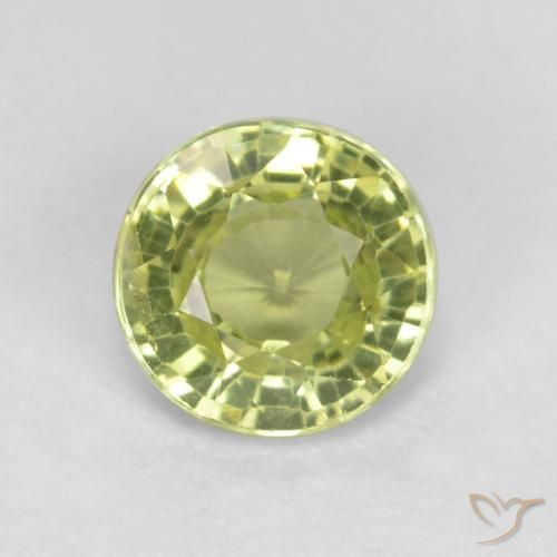0.51ct Naturale Giallo verde Granato grossularite, Rotondo, VS