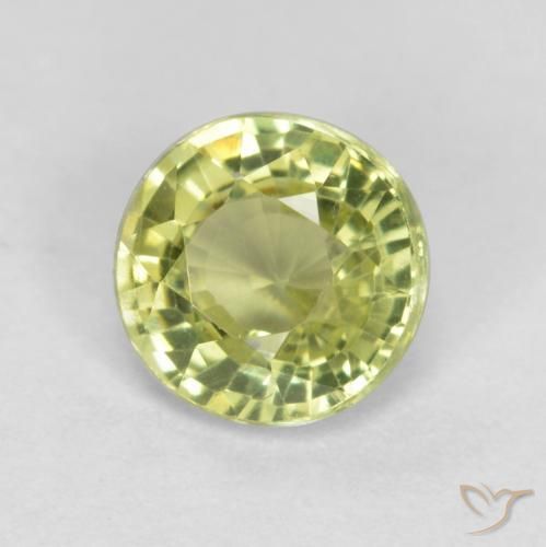 Granato grossularite Giallo verde naturale da 0.51 ct, Rotondo, VS