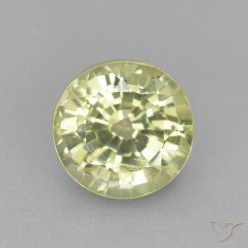 0.56ct Naturale Giallo chiaro Granato grossularite, Rotondo, VS-SI