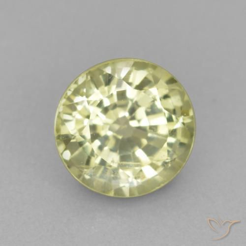 Granato grossularite Giallo chiaro naturale da 0.56 ct, Rotondo, VS-SI