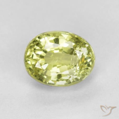 Granato grossularite Limone giallo naturale da 0.50 ct, Taglio ovale, VS-SI