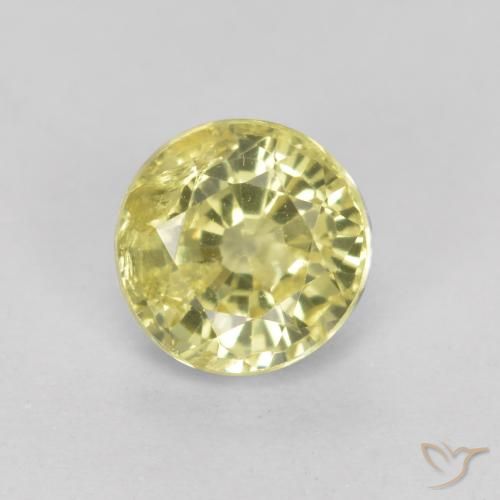 0.46ct Naturale Giallo chiaro Granato grossularite, Rotondo, VS-SI