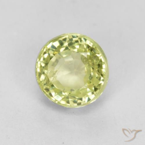 0.54ct Naturale Giallo verdastro Granato grossularite, Rotondo, VS-SI