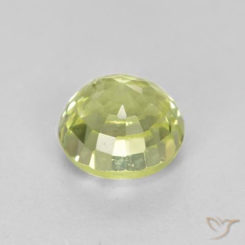 Granato grossularite Giallo verdastro naturale da 0.54 ct, Rotondo, VS-SI