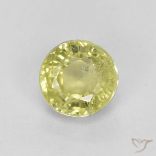 0.47ct Naturale Giallo molto pallido Granato grossularite, Rotondo, VS-SI