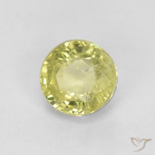 Granato grossularite Giallo molto pallido naturale da 0.47 ct, Rotondo, VS-SI