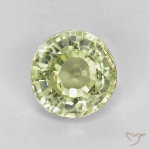 0.51ct Naturale Giallo chiaro verdastro Granato grossularite, Rotondo, VS
