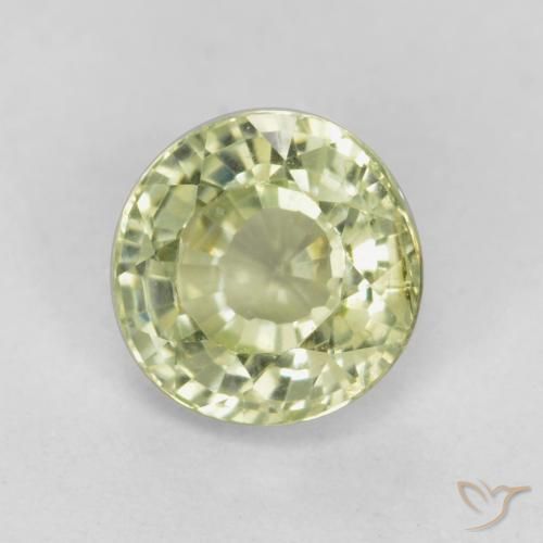 Granato grossularite Giallo chiaro verdastro naturale da 0.51 ct, Rotondo, VS