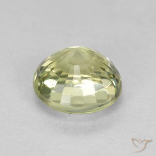 Granato grossularite Giallo chiaro verdastro naturale da 0.51 ct, Rotondo, VS