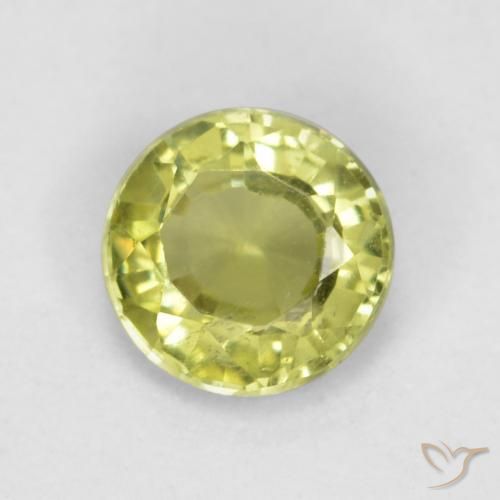 0.43ct Naturale Giallo chiaro Granato grossularite, Rotondo, VS