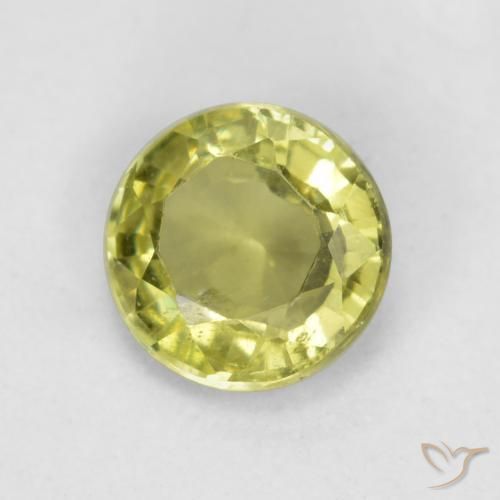 Granato grossularite Giallo chiaro naturale da 0.43 ct, Rotondo, VS