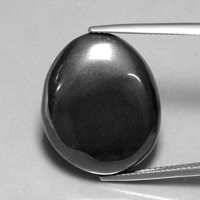 Ematite naturale grigio da 34,19 ct, taglio ovale, opaco