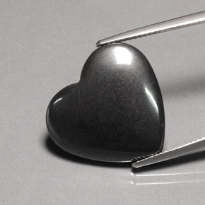 Ematite naturale grigio da 22,95 ct, a forma di cuore, opaco