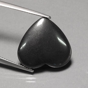 Ematite naturale grigio da 22,95 ct, a forma di cuore, opaco