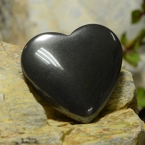 23.85ct Naturale Grigio scuro Ematite, Cuore, Opaco