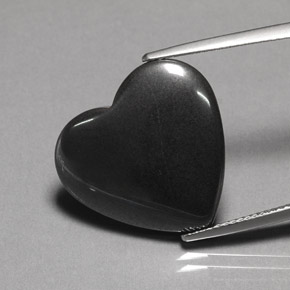 Ematite naturale grigio da 22,95 ct, a forma di cuore, opaco