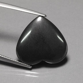 Ematite naturale grigio da 22,95 ct, a forma di cuore, opaco