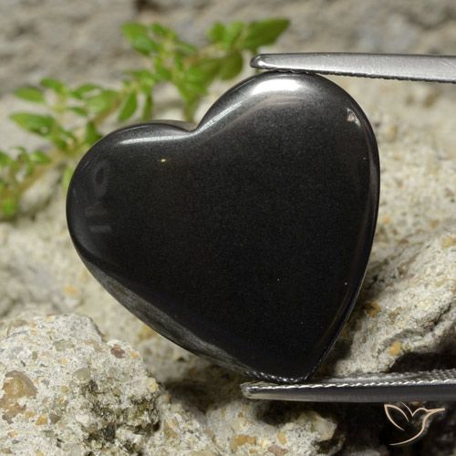 22.98ct Naturale Grigio nero Ematite, Cuore, Opaco