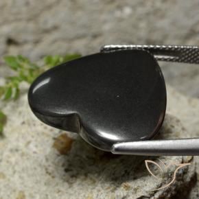 Ematite Grigio nero naturale da 22.98 ct, Cuore, Opaco