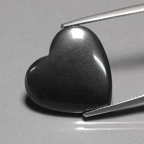 Ematite naturale grigio da 23,13 ct, a forma di cuore, opaco
