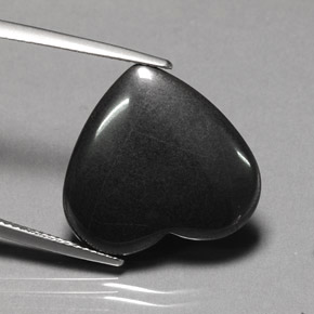 Ematite naturale grigio da 23,13 ct, a forma di cuore, opaco