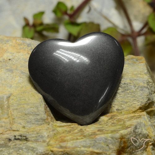 22.71ct Naturale Grigio scuro Ematite, Cuore, Opaco