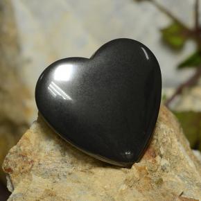 Ematite naturale grigio da 23,71 ct, a forma di cuore, opaco