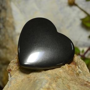 Ematite naturale grigio da 23,71 ct, a forma di cuore, opaco