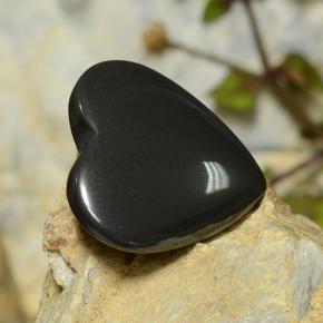 Ematite naturale grigio da 23,71 ct, a forma di cuore, opaco