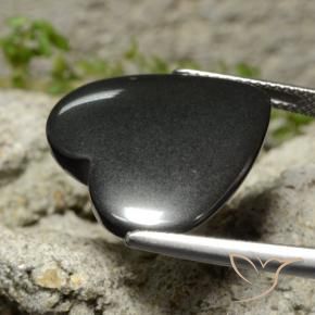 Ematite Grigio nero naturale da 23.41 ct, Cuore, Opaco