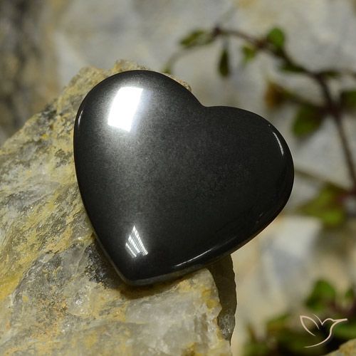 23.44ct Naturale Grigio nero Ematite, Cuore, Opaco