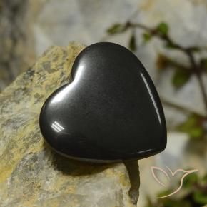 Ematite Grigio nero naturale da 23.44 ct, Cuore, Opaco