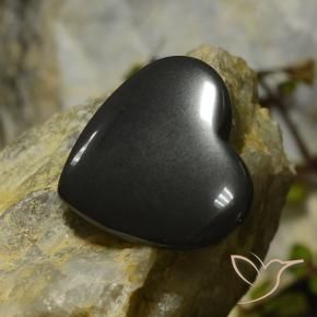 Ematite Grigio nero naturale da 23.44 ct, Cuore, Opaco