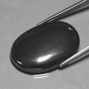 Ematite naturale grigio da 43,96 ct, taglio ovale, opaco
