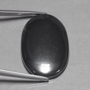 Ematite naturale grigio da 31,89 ct, taglio ovale, opaco