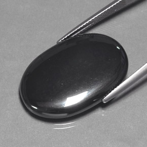 Ematite naturale grigio da 31,89 ct, taglio ovale, opaco